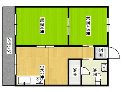 川井マンション(2DK/3階)の間取り写真