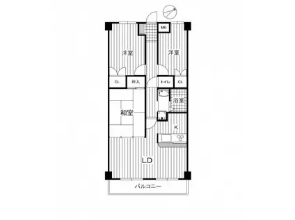 天衣中筋(3LDK/2階)の間取り写真
