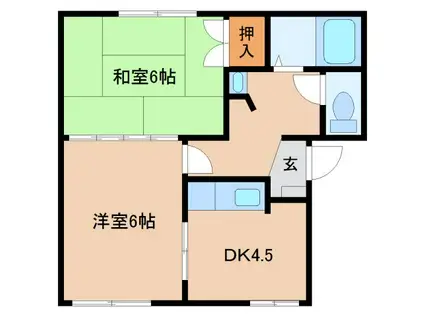 フレグランス白石(2DK/1階)の間取り写真