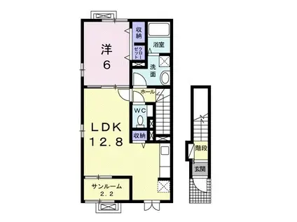 ルミナーレ ステラ A(1LDK/2階)の間取り写真