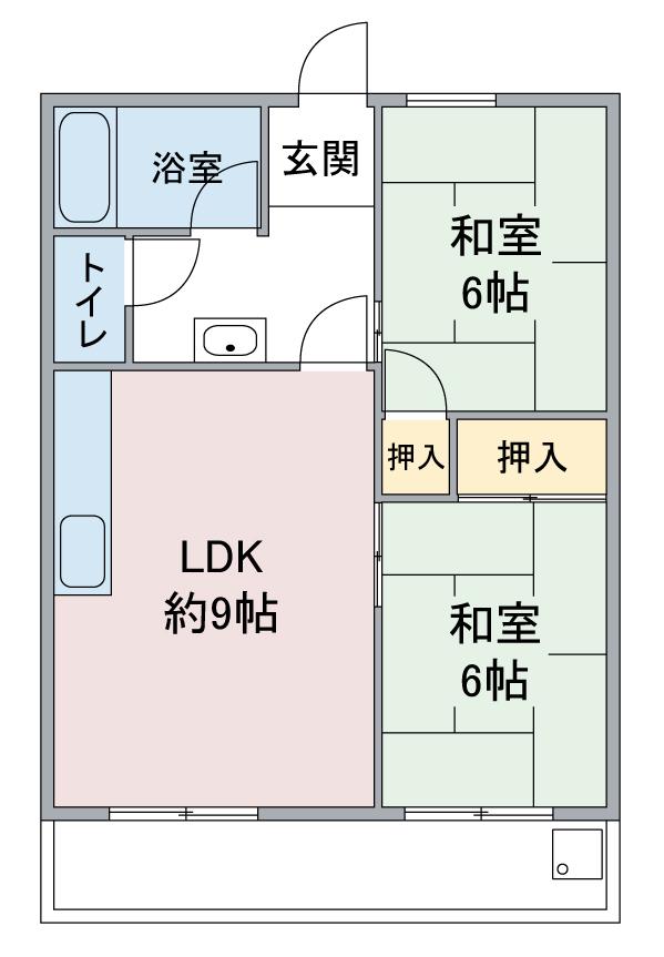 第1コーポ小菅(2LDK/3階)の間取り写真