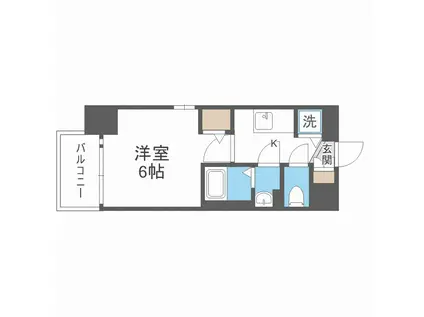 エスリード新大阪グランゲートノース(1K/2階)の間取り写真