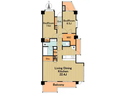 モリスガーデン栗平(2SLDK/6階)の間取り写真