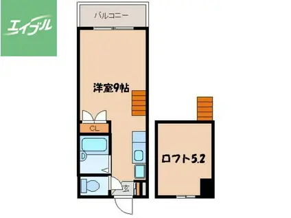 ウィステリア壱番館(ワンルーム/1階)の間取り写真