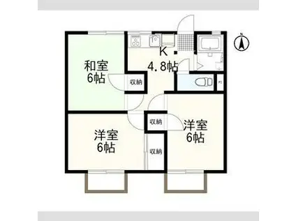 パナハイツT&K(3K/2階)の間取り写真