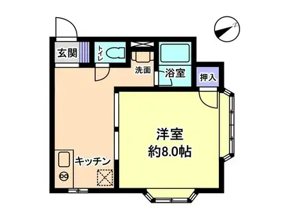 信開セルーラ上小松1(1K/1階)の間取り写真