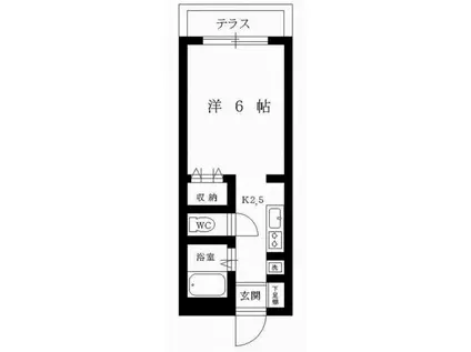 アプローズ奥戸壱番館(1K/2階)の間取り写真