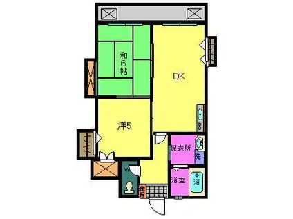 グリュックスハイム(2LDK/4階)の間取り写真