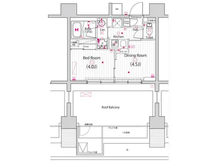 ガーラ・ステーション川崎平間(1DK/14階)の間取り写真