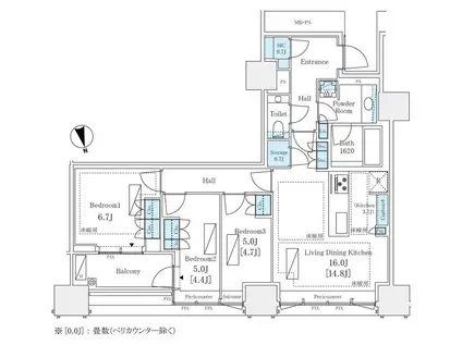 三田ガーデンヒルズ ノースヒル(3LDK/8階)の間取り写真