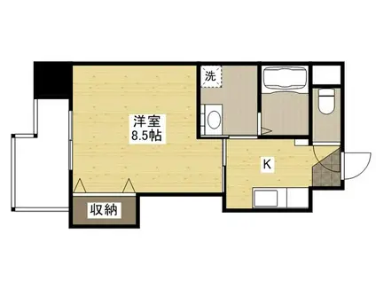 セイコウ光町(1K/4階)の間取り写真