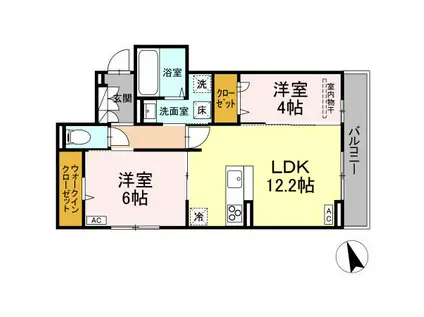 フレッチェ・ボスコVIII(2LDK/1階)の間取り写真