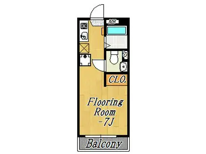 東京メトロ東西線 浦安駅(千葉) 徒歩8分 3階建 築37年(1K/3階)の間取り写真