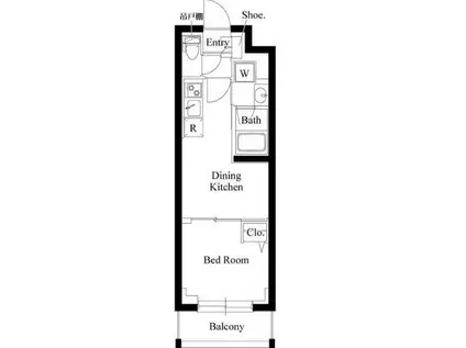 プラチナスクエア赤羽(1DK/2階)の間取り写真