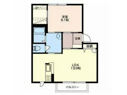 ユーフォリア駅南(1LDK/2階)の間取り写真