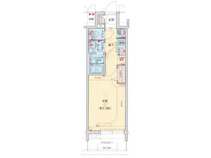 プレサンスジェネ新栄町駅前 葵(1K/5階)の間取り写真