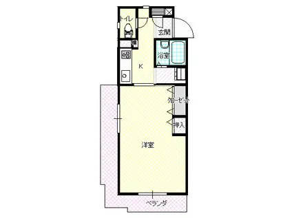 プラザマンション(1K/4階)の間取り写真