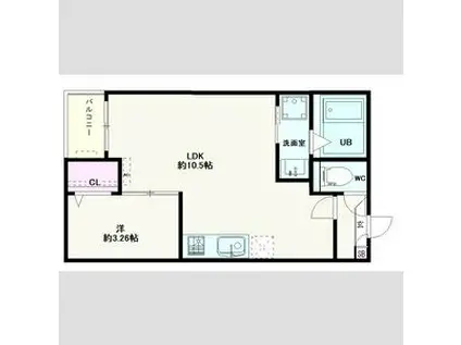 JACK ROKUBANI(1LDK/3階)の間取り写真