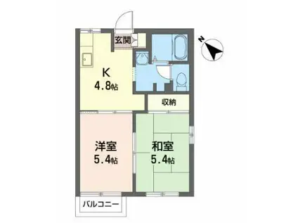 ディアスZENC(2K/1階)の間取り写真