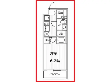 オルタナお花茶屋(1K/2階)の間取り写真