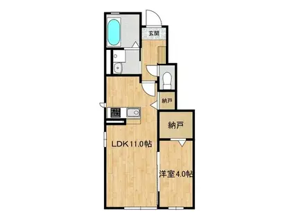 ソルテ松代(1LDK/1階)の間取り写真