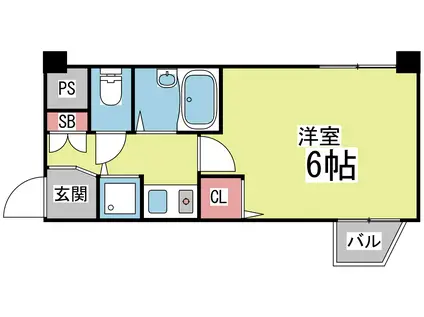 リバーサイドアベニューI(1K/3階)の間取り写真