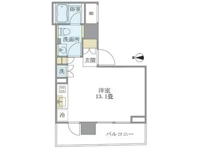 KDXレジデンス南麻布(ワンルーム/4階)の間取り写真