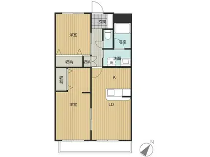 ヴィオラ白枝(2LDK/3階)の間取り写真