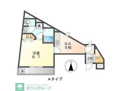 ル・タン・ウルー・エス(1DK/1階)の間取り写真