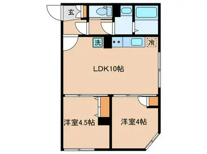 ALATO飯田橋(2LDK/3階)の間取り写真