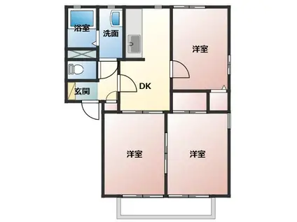 ユトリロ牛川(3DK/2階)の間取り写真