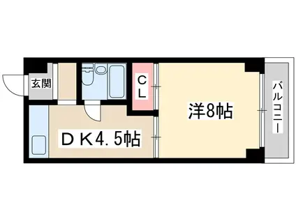 エクセレンスハイツ(1DK/5階)の間取り写真
