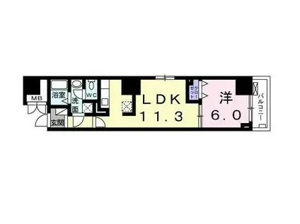 フェリーチェ・ヴィータ(1LDK/10階)の間取り写真