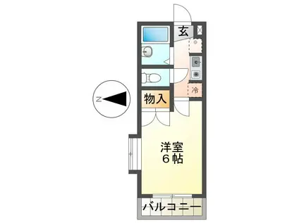 ユーコート八王子(1K/4階)の間取り写真