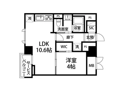 第二桃李園ビル(1LDK/5階)の間取り写真