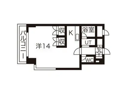 ロイヤルヒルズ上杉II(ワンルーム/6階)の間取り写真