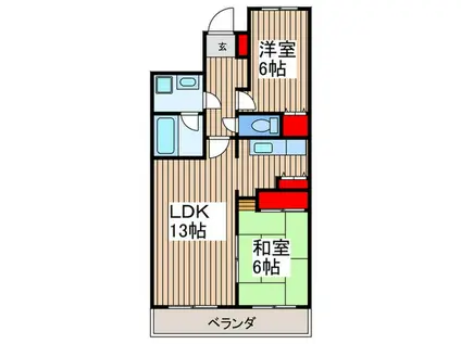潮ハイツ(2LDK/1階)の間取り写真