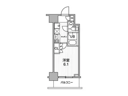 JMFレジデンス北品川(1K/6階)の間取り写真