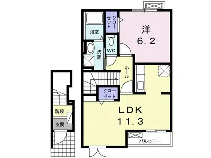 ベスタ・マルカ(1LDK/2階)の間取り写真