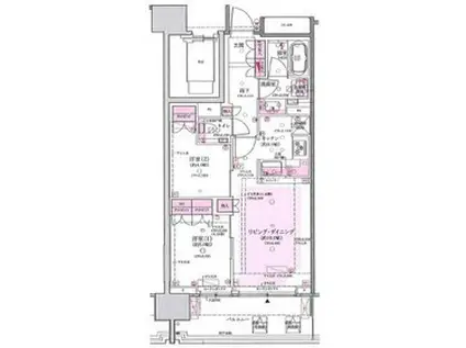 クレヴィア小石川後楽園(2LDK/7階)の間取り写真