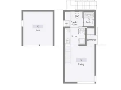 SORAMIDORIGAOKA B(1K/1階)の間取り写真