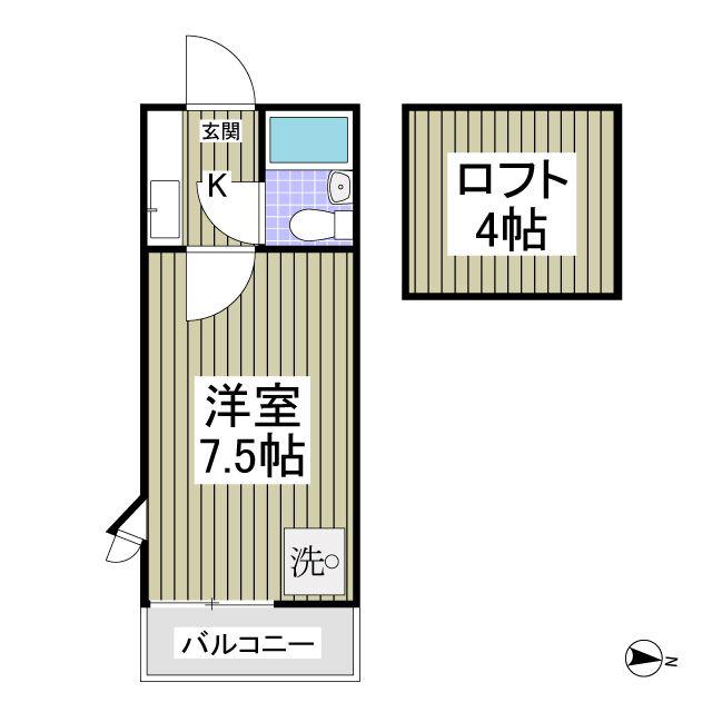 ルピナス(1K/1階)の間取り写真