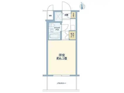 パーク・ノヴァ綱島(ワンルーム/9階)の間取り写真