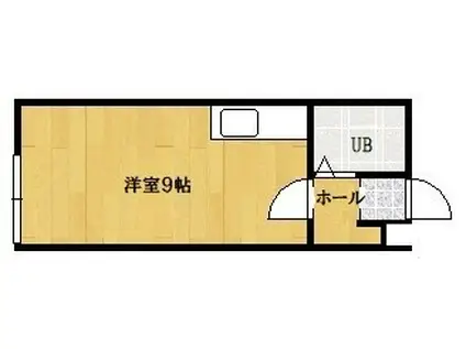 ハイツラポートC・D(ワンルーム/2階)の間取り写真