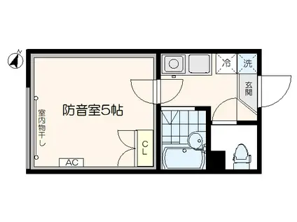 FORTUNAII(1K/2階)の間取り写真