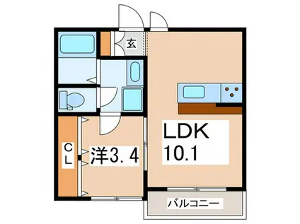 ATLAS(1LDK/2階)の間取り写真