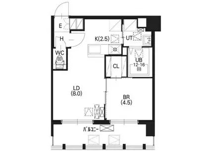 リシェス桑園(1LDK/8階)の間取り写真