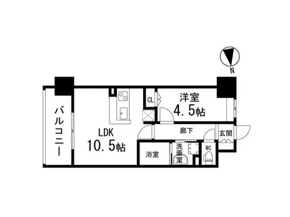 ディークレスト太子堂駅前イースト(1LDK/10階)の間取り写真