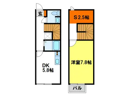 ほたるの里槇(1SDK/1階)の間取り写真