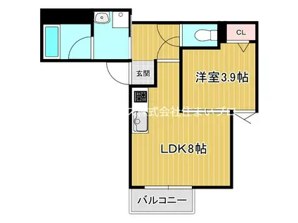 エスエイピーティ門真城垣(1LDK/2階)の間取り写真
